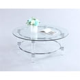thumbnail image 3 of Pemberly Row 39.4" Round Contemporary Glass Top Cocktail Table in Clear, 3 of 3