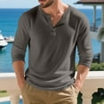 thumbnail image 3 of Men's Henley Sweatshirts Loose Long Sleeve Button Pullover Shirt Casual Lightweight Sweater Fall Outifts, 3 of 5