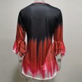 thumbnail image 2 of T-Shirt Dégradé de Couleur pour Femmes Blouse Décontractée à Boutons Col Rond Manches à Volants Blouse Ample, 2 of 9