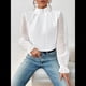 thumbnail image 4 of Camisas Casuales de Larga con Volantes y Cuello Alto para Mujer M, 4 of 8