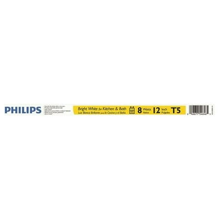 Philips 3004939 0.63 x 12 in. 8W T5 3000K Fluorescent Tube Light Bulb Bright White Linear