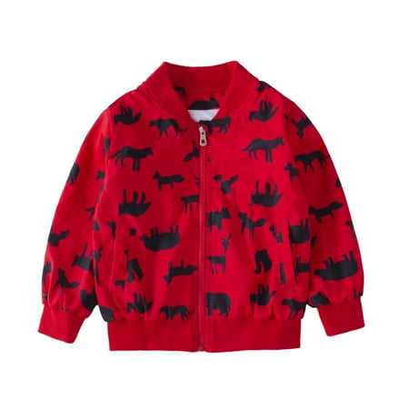 

Kids Jackets for Girls Boys Toddler Baby Girls Boys Long Sleeved Dinosaur Coat Printed Jacket Suit