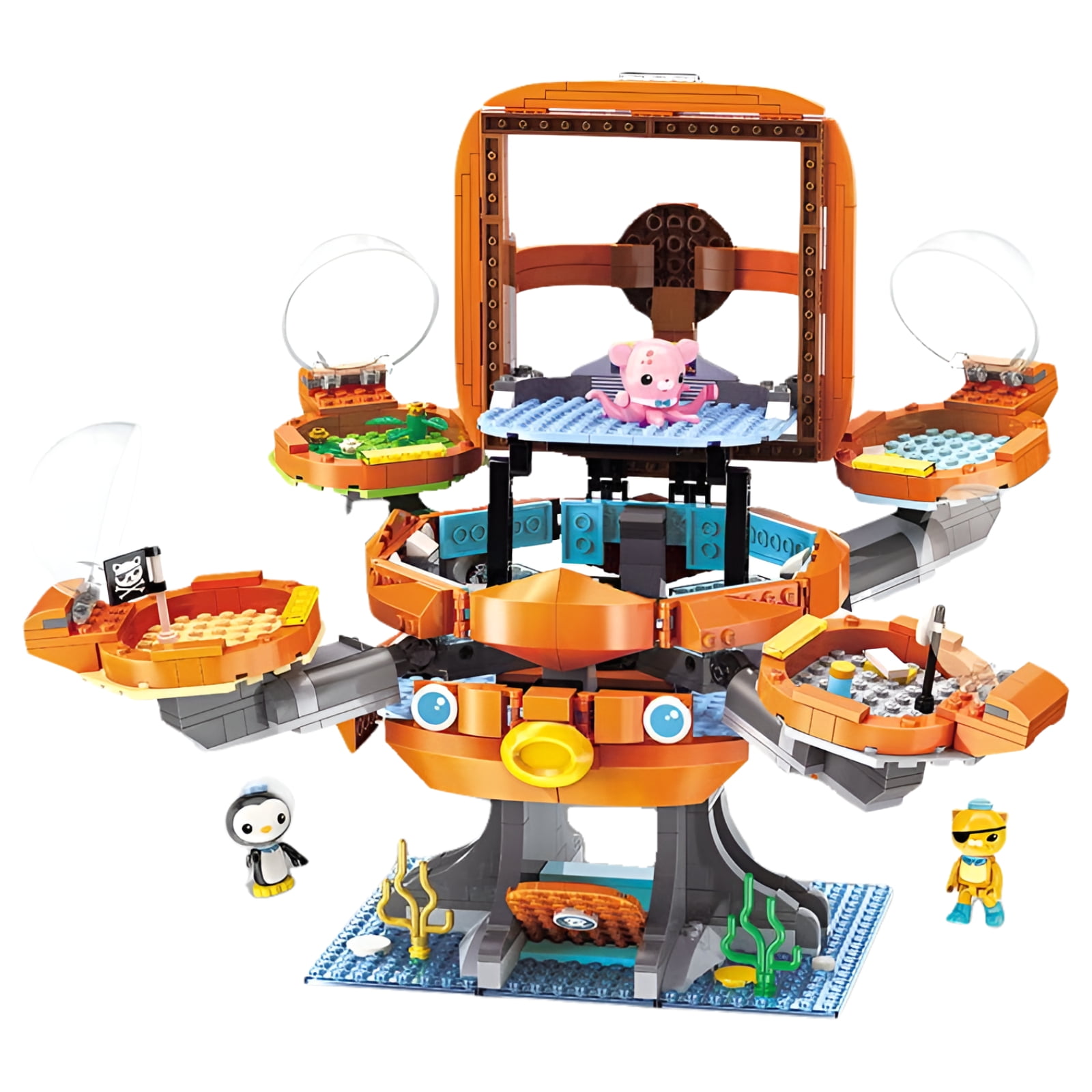 for Age 8+ Octonauts Building Block Octo-Pod Octopod Playset Barnacles Kwazii Peso Inkling 698pcs Brick set Without Retail Box