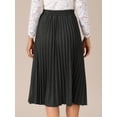 thumbnail image 4 of DARING DIVA Women's Pleated Midi Elastic A-Line Swing Flowy Long Skirts Medium Dark Grey, 4 of 6