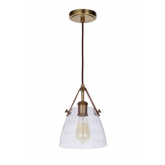 One Light Pendant 7.87 inches Wide By 11 inches High-Vintage Brass Finish Bailey Street Home 139-Bel-4260370