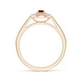 thumbnail image 2 of ANGARA Natural Vintage Style Ruby Halo Ring with Milgrain Detailing in 14K Rose Gold for Women (Size-3mm) | July Birthstone, Birthday, Anniversary, Jewelry Gift for Women | Natural Ruby Ring, 2 of 9