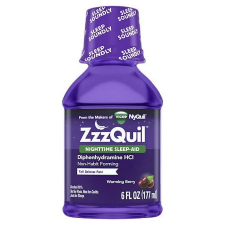(Price/Case)Vicks Zzzquil Night Time Sleep Aid Liquid, 6 Fluid Ounce, 3 Per Box, 4 Per Case