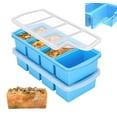 thumbnail image 1 of Bandejas de silicona para congelador con cremallera y tapa, contenedor para congelador de 1 taza, moldes grandes para cubitos de hielo con anillo de acero reforzado en la parte superior para congelar, 1 of 1