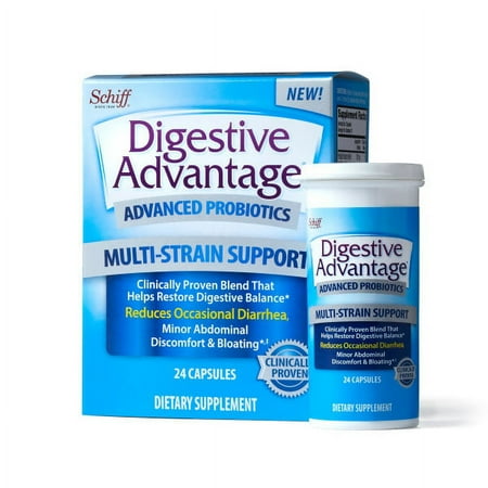 Digestive Advantage Advanced Probiotics Multi-Strain Support Capsules (24 count), 20 Billion CFUs Per Serving