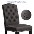 thumbnail image 2 of Subrtex Upholstered Dining Chairs Set of 4, PU Leather Dining Chair with Nail heads Trim, Button Padded Chairs Set for Kitchen Dining Room, Gray, 2 of 8