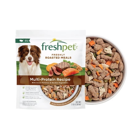 Freshpet Fresh Dog Food, Multi-Protein Recipe, Freshly Roasted Meals, 3 lb.