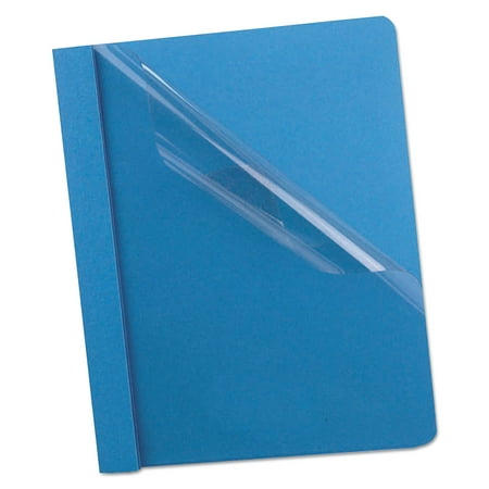 Oxford Premium Paper Clear Front Cover, 3 Fasteners, Letter, Light Blue, 25/Box