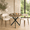 Beige Pad+Brown Metal Legs Chairs+31.5" Black Table, variant on Kitchen Table and Chairs for 2, 31.5" Round Kitchen Table with 2 Velvet Upholstered Chairs, Modern Dining Room Furniture Set for Small Spaces, Apartment, Kitchen