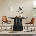 thumbnail image 4 of Walker Edison 48" Round Modern Wood Dining Table with Pedestal Base in Black, 4 of 13