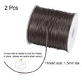 thumbnail image 3 of Unique Bargains 2 Packs Beading Thread Bracelet Weave Bead Craft Cord 1.5mm 158M/Roll (172-Yards) Decorative String, Dark Brown, 3 of 7