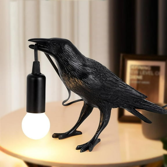 Crow Lamp - Raven Lamp Adjustable Brightness with Bulb, Bird lamp, Crow Light Gothic Halloween Decor for Bedside Bedroom Living Room Decor