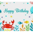 thumbnail image 4 of Under the Sea Themed Happy Birthday Background Banner Party Decoration Supplies Photography Props Birthday Party Backdrop Decorations for Kids Celebration Event Photo Booth Setup, 4 of 7