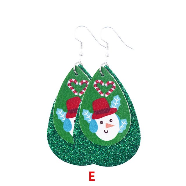 ZZwxWA Boucles d'Oreilles en Cuir Double Forme pour Noël