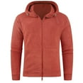 thumbnail image 3 of MHFRRA Chaqueta con Capucha Informal para Hombre, Forrada para Exteriores, Otoño E Invierno Rojo ladrillo, 3 of 7
