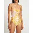 thumbnail image 5 of Traje de baño de una pieza para mujer, pareo de playa, falda cruzada, bikini con estampado floral retro, conjunto de baño de dos piezas de cintura alta, 5 of 5
