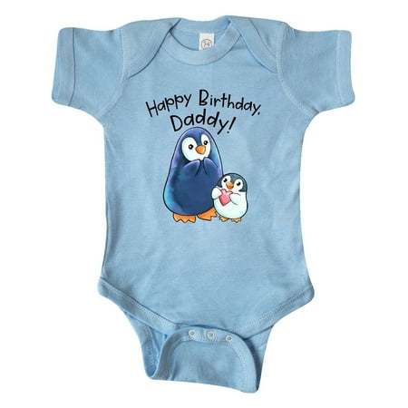 

Inktastic Happy Birthday Daddy!- Cute Penguins Gift Baby Boy or Baby Girl Bodysuit