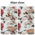 thumbnail image 4 of JEUXUS Shabby Flora pattern Round table cover,waterproof fabric decorative,durable Reusable table clothes,Wipeable Spill proof for kitchen dining dinner shower parties,Dark Coral Maroon Cream Green, 4 of 7