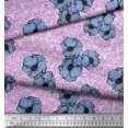 thumbnail image 2 of Soimoi polyester Crepe Fabric Anemone Floral Print Sewing Fabric Yard 42 Inch Wide, 2 of 4