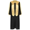 thumbnail image 3 of Linjinx Unisex Adult Choir Robe for Baptism V-neck Long Sleeve Color Block Zipper Gown Black S, 3 of 6