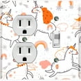 thumbnail image 1 of Metal Light Switch Plate Cover Magical Orange Rainbow Unicorn UNI008, 1 of 13