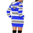 thumbnail image 3 of SMihono Deals Womens Casual Hoodies Mini Dress Casual Oversized Long Sleeve Sweatshirt Striped Gradient Print Pullover with Pockets Blue 10, 3 of 5