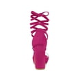 thumbnail image 2 of BLISSFUL STEP Women's Clear Strap Platform Lace up Block Heel Sandals Hot Pink 9, 2 of 7