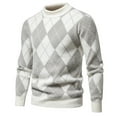 thumbnail image 1 of Chandails pour Hommes, Manteaux pour Hommes, Chandail-Over Élastique à Col Rond pour Hommes, Couleurs Assorties, Tendance Texturée, 1 of 8