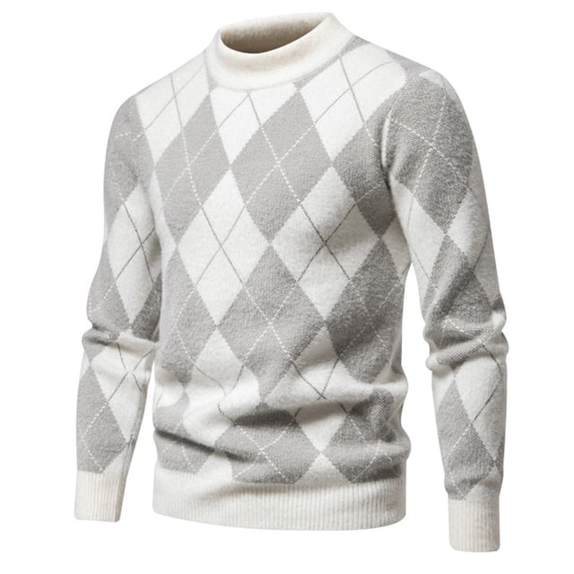 Chandails pour Hommes, Manteaux pour Hommes, Chandail-Over Élastique à Col Rond pour Hommes, Couleurs Assorties, Tendance Texturée