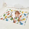 thumbnail image 2 of White Cartoon Dinosaurs Leaves Pattern Blanket,Comfortable Soft Flannel Throw Blanket,All Season,Warm Lightweight Blankets for Sofa Bed Couch Living Room Chair,30"x40", 2 of 4