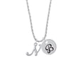 thumbnail image 2 of Delight Jewelry Silvertone Small Gelato Script Initial - N - Silvertone Script Initial Disc - B - Charm Necklace, 20"+3", 2 of 4