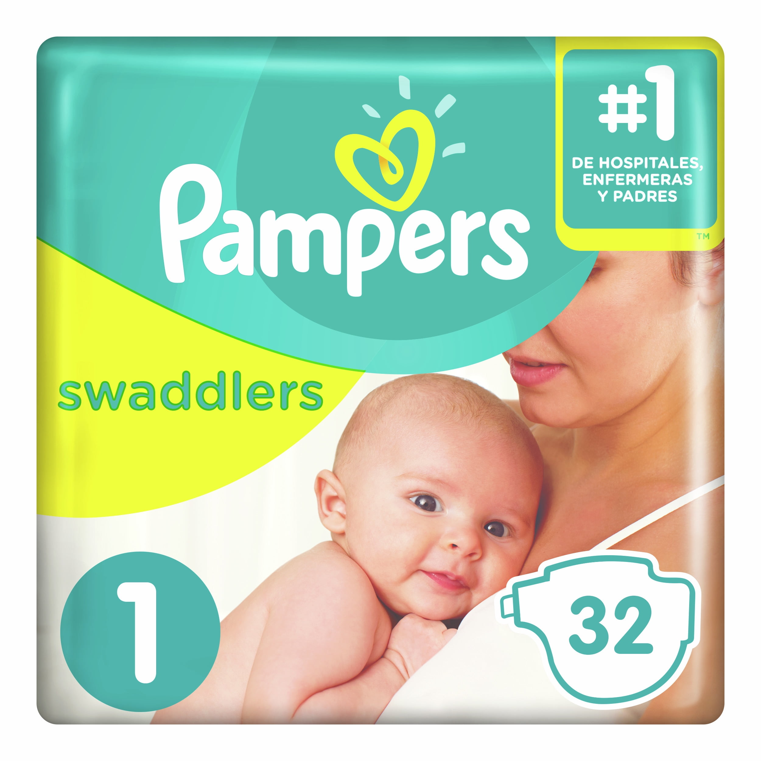 hulp bak regio Pampers Swaddlers Newborn Diapers Size 1 32 Count - Walmart.com