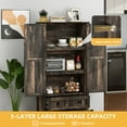 thumbnail image 2 of Craftian Tall Kitchen Pantry Cabinet with Drawers & Doors, Storage Cabinet with Shelves, Dark Oak, 2 of 10