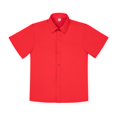thumbnail image 1 of Camisa Visaccy casual roja de manga corta con botones para niños, 1 of 6