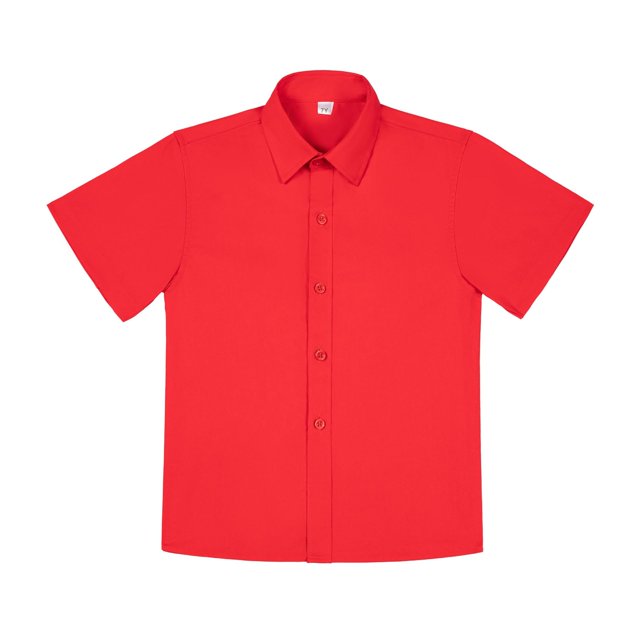 Camisa Visaccy casual roja de manga corta con botones para niños