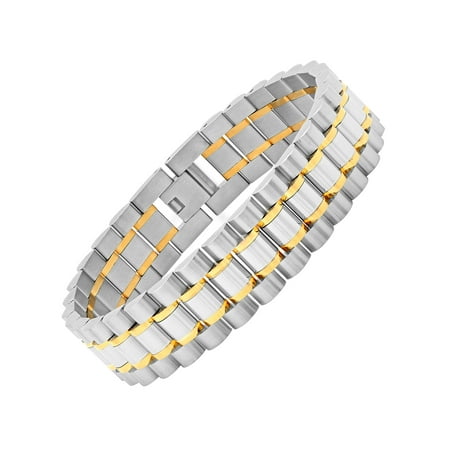 Men's Stainless Steel IP-Plated Two-Tone Watch Bracelet,