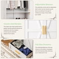 thumbnail image 3 of Wardrobe Closet with 2Doors, 71" Farmhouse  Armoire Wardrobe Closet with Hanging Rod, Adjustable Shelves, White Steel Armoire with Drawer for Home, Bedroom, 3 of 8
