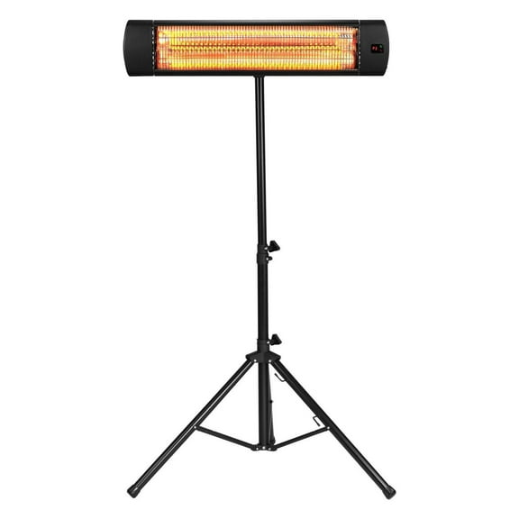Infrared Heater 1500W Electric Space Heater with Remote, LED Screen & Timer - Outdoor Patio Heater for Home, Porch, Garage & Studio
