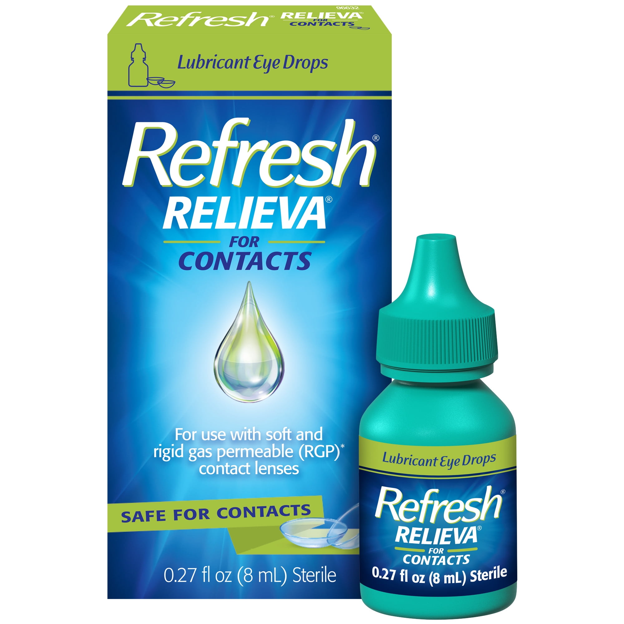 Refresh Relieva for Contacts Lubricant Eye Drops Artificial Tears Contact Lens Rewetter, 8 ml