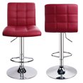 thumbnail image 2 of Leopard Adjustable Swivel Kitchen Dining Counter Bar Stool,Set of 2,Wine Red, 2 of 7