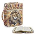 thumbnail image 2 of Pzuqiu Cross Lion Bible Case for Women Large Qulited Bible Case with Handle Book Cover Lightweight Multi-Functional Carrying Holder Bag for Church,Study,Spiritual, 2 of 7