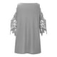 thumbnail image 5 of Blusas Para Mujer Elegantes, Informales, de Talla Grande, Blusas, Camisas Con Hombros Descubiertos, Encaje, Media Mangaｖ, Cuello Con Cremallera, Camiseta Hueca, Blusa Odeerbi  ODB154513, 5 of 8