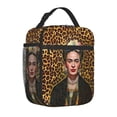thumbnail image 2 of Bolsa térmica para almuerzo con estampado de leopardo, F-Frida, K-Kahloes, lonchera grande, bolsa térmica, lonchera, bolsa para comida de picnic en la playa, 2 of 5