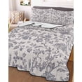 thumbnail image 3 of Quilts Twin XL Size, Haze Blue Leaf Soft Comforter Bedding Set for Bed, Retro Farmhouse Plant Floral Branch Lightweight Quilted Bedspread with Pillow Cover(2 Pieces) for All Season, 68x98 Inch, 3 of 6