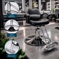 thumbnail image 2 of Silla Barberia Negra Lisa Nanofort Estetica Salon Belleza, 2 of 8