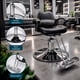 thumbnail image 2 of Silla Barberia Negra Lisa Nanofort Estetica Salon Belleza, 2 of 8